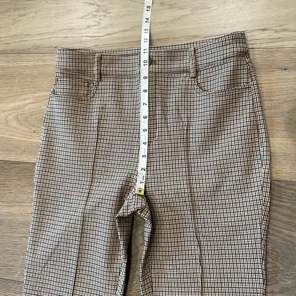 Loft Five Pocket Flare Pants in Plaid Bi-Stretch Size 6 NWT - Picture 5 of 12